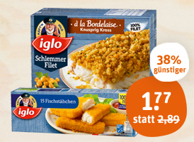 iglo Fischstäbchen oder Schlemmerfilet