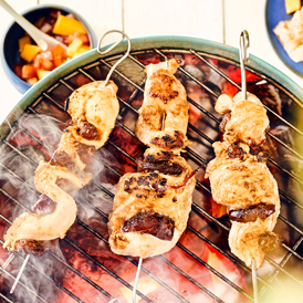 Hähnchen-Spieße mit Honig-Limetten-Marinade 