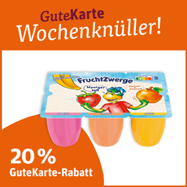 20 % GuteKarte-Rabatt auf alle Danone Fruchtzwerge-Artikel