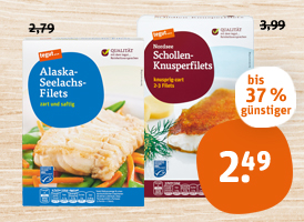 tegut… Nordsee Schollen-Natur-, -Knusperfilets oder Alaska Seelachsfilets