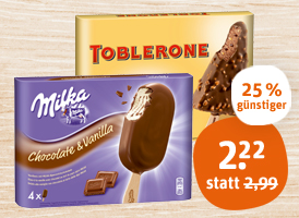 Milka, Toblerone, Oreo oder Daim Stieleis