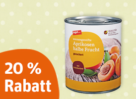 20 % Rabatt auf tegut... Obstkonserven