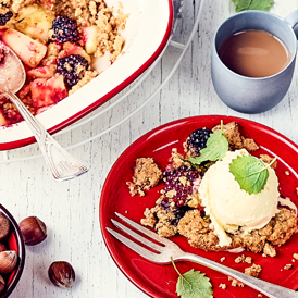 Apple-Crumble mit Nussstreuseln