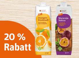 20 % Rabatt auf alle tegut... Säfte und Nektare in der 1 l Tetrapackung