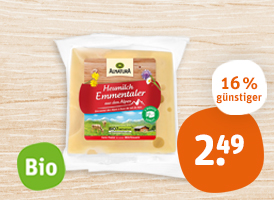 Alnatura Bio-Emmentaler oder Bio-Gouda