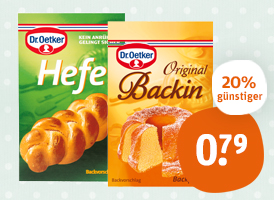 Dr. Oetker Backin, Hefe oder Vanillinzucker