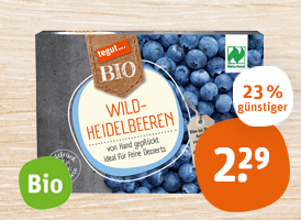 Naturland tegut... Bio-Wild-Heidelbeeren, Bio-Himbeeren oder bunte Bio-Beerenmischung