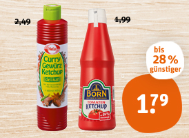 Born Tomaten Ketchup oder Hela Curry-Gewürz-Ketchup