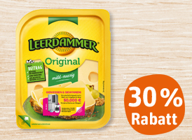 30 % Rabatt auf Leerdammer Schnittkäse