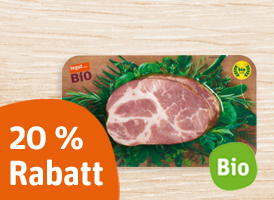 20 % Rabatt auf Biokreis tegut... Bio-Kasseler-Nacken