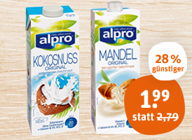 Alpro Mandel-, Kokosnuss- oder Haselnuss-Drink