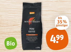 demeter Mount Hagen Bio-Peru-Kaffee oder Naturland Mount Hagen Bio-Arabica-Kaffee