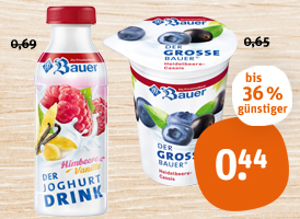 Bauer Der große Fruchtjoghurt oder Joghurt Drink