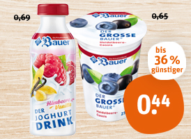 Bauer Der große Fruchtjoghurt oder Joghurt Drink