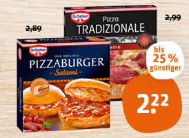 Dr. Oetker Pizza Tradizionale oder Pizzaburger