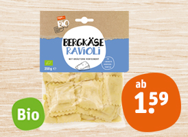 tegut... Bio zum kleinen Preis Bio-Ravioli oder -Eierspätzle