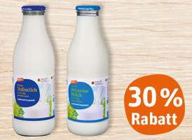 30 % Rabatt auf tegut... frische Milch