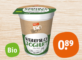 tegut... Bio zum kleinen Preis Bio-Weidemilch-Joghurt 