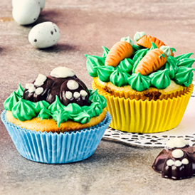 Osternest-Cupcakes mit Frischkäse-Frosting