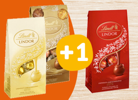 Zwei Packungen Lindt Lindor +1 Gratis