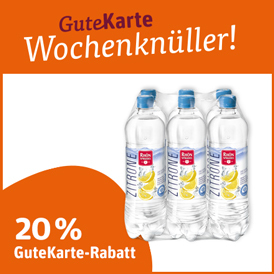 20 % GuteKarteRabatt auf RhönSprudel Mineralwasser Plus Zitrone oder Limette