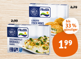 Frosta Schlemmerfilet, Knusper Fisch Minis oder Pfannen Fisch