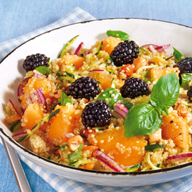 Melonen-Quinoa-Salat mit Brombeeren