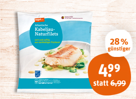 tegut... Kabeljau oder Rotbarsch-Naturfilets