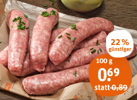 frische grobe oder feine Bratwurst