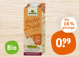 Alnatura Bio-Hafer-Drink oder Bio-Soja-Drink 