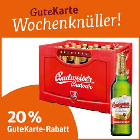 20 % Rabatt auf Budweiser Budvar