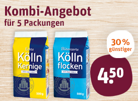 Kombi-Angebot für 5 Packungen Kölln Haferflocken