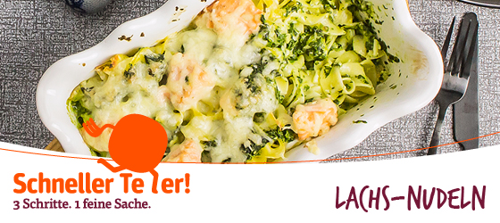 Schneller-Teller: Lachs-Nudeln