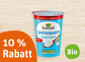 10 % Rabatt auf Naturland Alnatura Bio-Speisequark