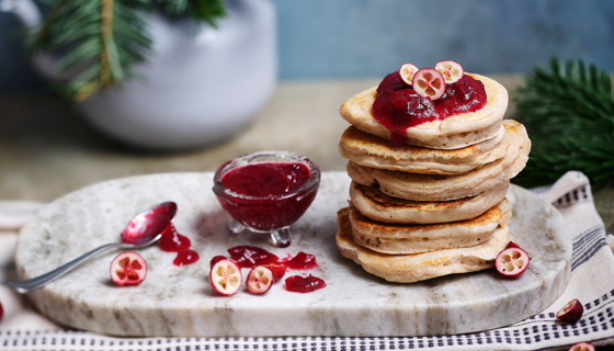 Vegane Pancakes mit Cranberries