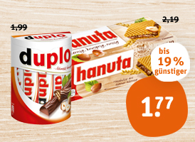 Ferrero hanuta, duplo oder kinder Riegel