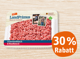 30 % Rabatt auf tegut... LandPrimus Hackfleisch gemischt