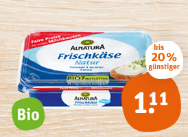 Alnatura Bio-Frischkäse oder Bio-Körniger-Frischkäse