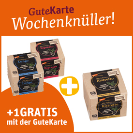 Zwei Packungen tegut... vom Feinsten Kaffeekapseln +1 gratis mit der GuteKarte