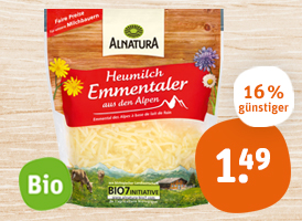 Alnatura Bio-Heumilch-Emmentaler oder -Bergbauern-Gouda aus den Alpen