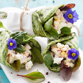 Spinat-Wraps mit Eiersalat-Füllung