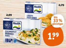 Frosta Schlemmerfilet, Knusper Fisch Minis oder Pfannen Fisch