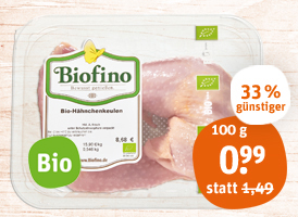 frische Bio- Hähnchenschenkel