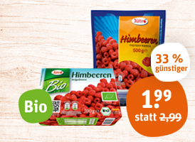 Jütro Himbeeren, Erdbeeren oder Bio-Himbeeren