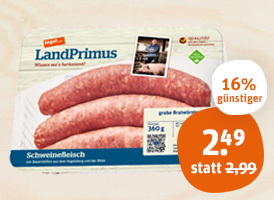 tegut... LandPrimus frische grobe Bratwurst 6