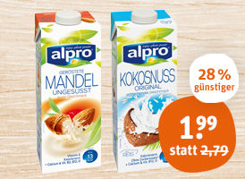 Alpro Mandel-, Kokosnussoder Haselnuss-Drink