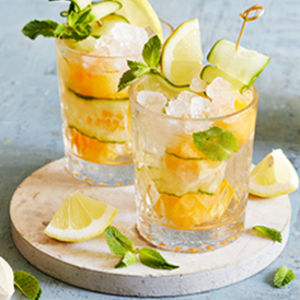 Ginger-Spritz mit Melone und Gurke