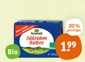 Bioland Alnatura Bio-Süßrahmbutter