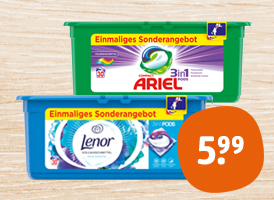 Ariel oder Lenor 3in1 Pods