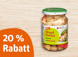 20 % Rabatt auf alle tegut... Sauerkonserven